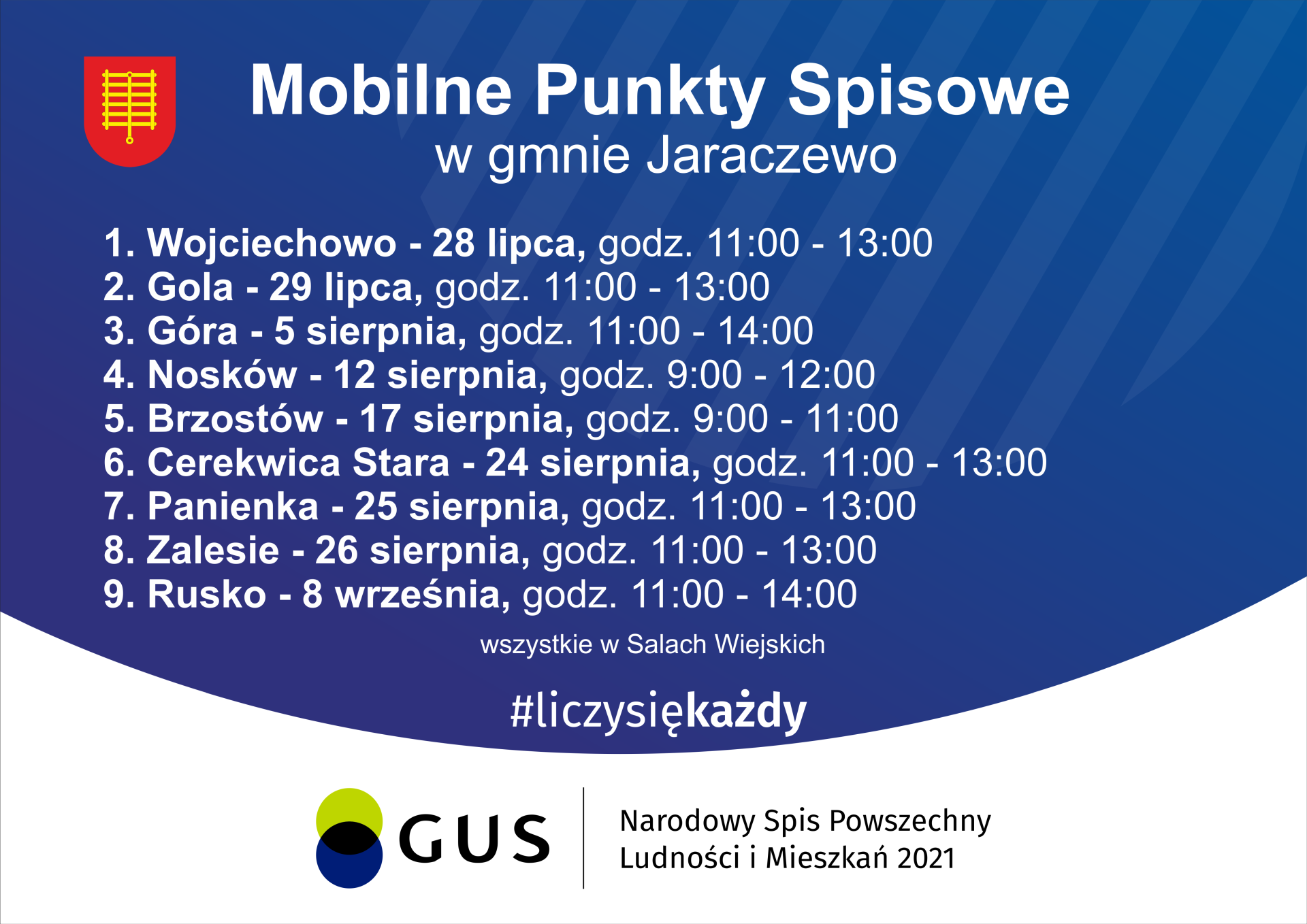 plakat informujący o terminach spotkań