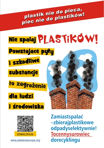 plakat informacyjny - nie spalaj plastików