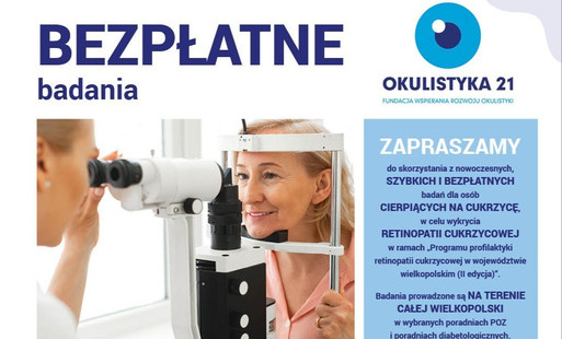 Zdjęcie do BEZPŁATNE BADANIA PRZESIEWOWE DNA OKA W KIERUNKU RETINOPATII CUKRZYCOWE